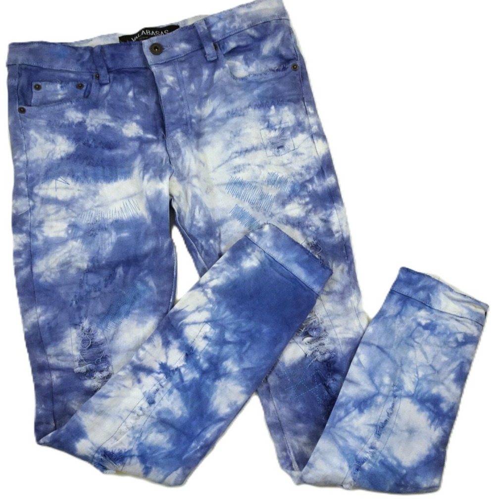 Valabasas Jeans 32 *ACTUAL MSMT 34x31* Tie Dye Button Fly Ankle Button V45 Denim